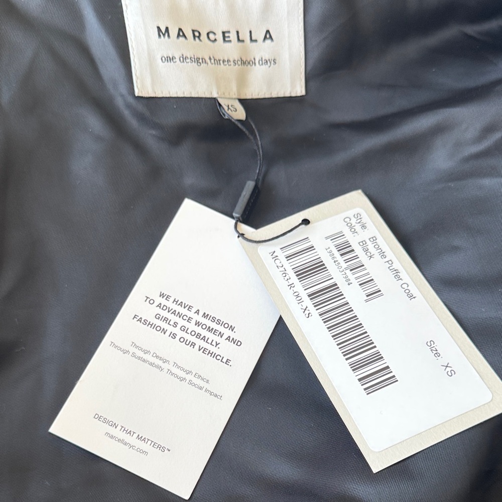 NWT Marcella Women's Black Puffer Coat - Picture 2 of 6